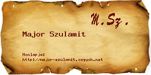 Major Szulamit névjegykártya